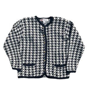 VTG Houndstooth Cardigan Sweater